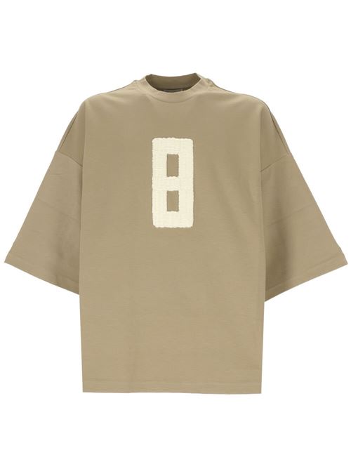 Beige stretch-design embroidered t-shirt Fear of God | FG8502052VIS260